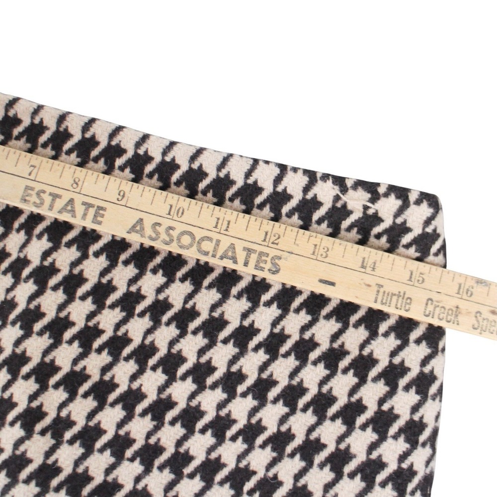 Talbots Houndstooth Pencil Skirt Women's Size 2 Black Tan Wool Blend Lined - Picture 3 of 4